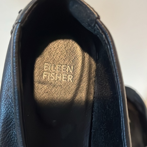 Eileen Fisher Sydney Sneaker Black Leather Athleisure Adjustable 7.5 - Picture 5 of 7